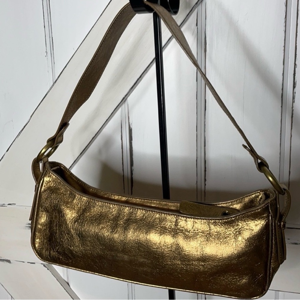 Burberry Metallic Gold Shoulder Bag with Brass Hardware - Picture 9 of 11